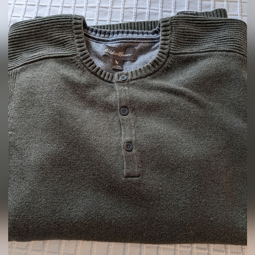 Eddie Bauer olive green sweater T2XL  Tall XXL